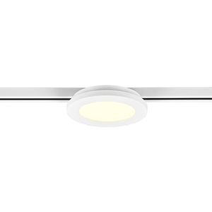 LED Railverlichting - Plafondlamp - Plafondverlichting - Trion Dual Camy - 2 Fase - 9W - Warm Wit 3000K - Dimbaar - Rond - Mat Wit - Kunststof