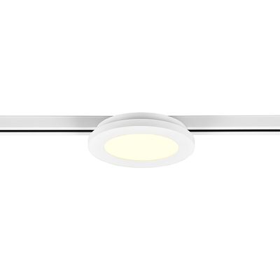 LED Railverlichting - Plafondlamp - Plafondverlichting - Trion Dual Camy - 2 Fase - 9W - Warm Wit 3000K - Dimbaar - Rond - Mat Wit - Kunststof