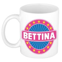 Bettina voornaam koffiemok - beker - wit/roze - 300 ml - Cadeau - Dames - Collega - Moederdag