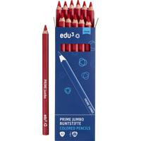 EDU3 Edu jumbo kleurpotlood, dikte 10 mm, vulling 6,25 mm, donkerrood, 12 stuk/ 1 doos EDU3 Edu jumbo kleurpotlood, dikte 10 mm, vulling 6,25 mm, donkerrood, 12 stuk/ 1 doos