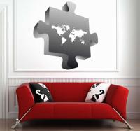 Sticker wereldkaart puzzle