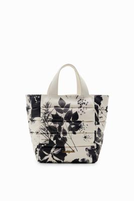 Middelgrote shoppertas met bladeren - WHITE - U