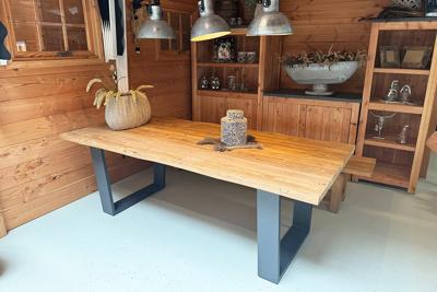 Teak tafel Winston 220x100 cm met aluminium antraciet poten- - Teak- Sens-Line