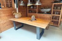 Teak tafel Winston 220x100 cm met aluminium antraciet poten- - Teak- Sens-Line