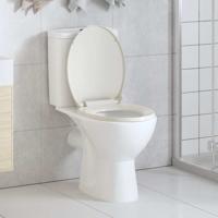 VidaXL Toiletbril soft-close en quick-release ovaal lichtgrijs