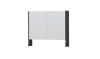 INK SPK3 spiegelkast met 2 dubbel gespiegelde deuren, open planchet, stopcontact en schakelaar 90 x 14 x 74 cm, gerookt eiken
