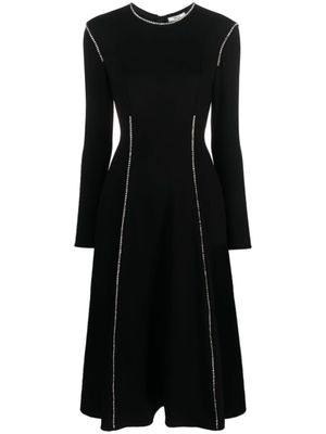NISSA robe ornée de cristaux à manches longues - Noir