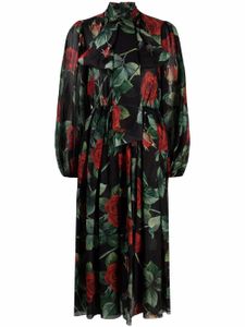 Dolce & Gabbana robe à fleurs - Noir