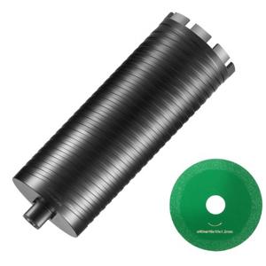 VEVOR kernboor, 101,6 mm natte/droge diamantkernboor voor bakstenen en blokken, betonkernboor met geleideboor en zaagblad, 241,3 mm boordiepte, 5/8"-11 binnendraad, laserlassen