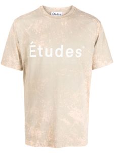 Etudes t-shirt délavé à logo imprimé - Tons neutres