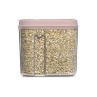 Voedselcontainer strooibus - lichtroze - 1000 ml - kunststof - 15 x 8 x 14 cm - voorraadpot