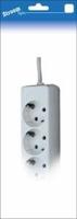 Stroomlijn TCD RA | 3-voudig | 3m | snoer | wit | 3x1qmm| max. 2500W - 66722021