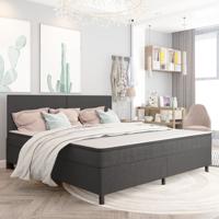 Boxspringframe stof grijs 200x200 cm
