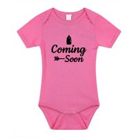 Coming soon gender reveal baby rompertje roze meisjes
