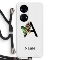 Charcoal Flora: Huawei P50 Transparant Hoesje met koord
