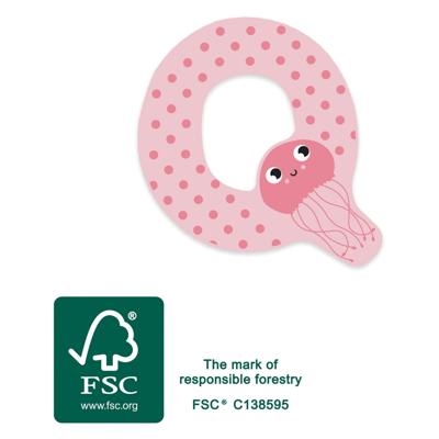 Small Foot - houten dieren kinderletter - q
