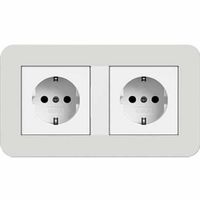 Gira E3 dubbel stopcontact lichtgrijs wit