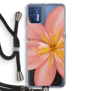 Pink Ellila Flower: Motorola Moto G9 Plus Transparant Hoesje met koord