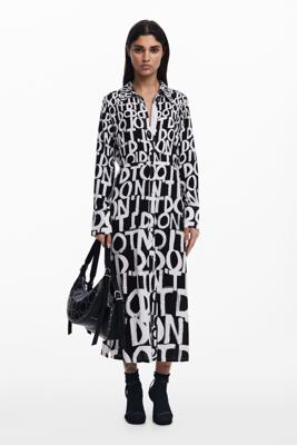 Midijurk met letters - BLACK - XL