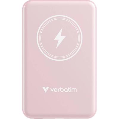 Verbatim Charge n Go Magnetic Wireless Powerbank 5000 mAh Fast Charge, Quick Charge 3.0, USB PD 3.0, Adaptive Fast Charge LiPo USB-C Pink