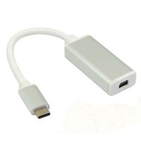 USB 3.1 USB-C Male to Mini Displayport Female Adapter, Silver 10cm - thumbnail
