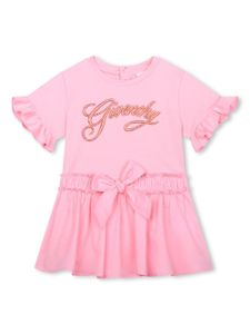 Givenchy Kids robe évasée à logo brodé - Rose