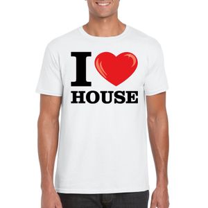 Wit I love house t-shirt heren 2XL  -