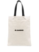 Jil Sander grand sac cabas à logo imprimé - Tons neutres - thumbnail