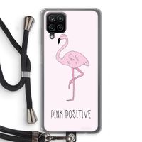 Pink positive: Samsung Galaxy A12 Transparant Hoesje met koord