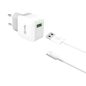 Celly thuislader USB-C 2.4A Wit 0517556