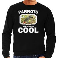 Sweater parrots are serious cool zwart heren - papegaaien/ grijze roodstaart papegaai trui 2XL  -