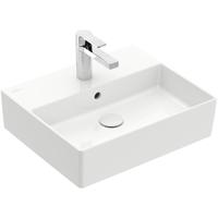 Villeroy & Boch Memento 2.0 wastafel onderzijde geslepen 50x42cm met overloop 1 kraangat wit 4A225G01 4A225G01