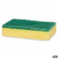 Set schuursponsjes Geel Groen Cellulosa Schuurvezel 10,5 X 6,7 X 2,5 cm