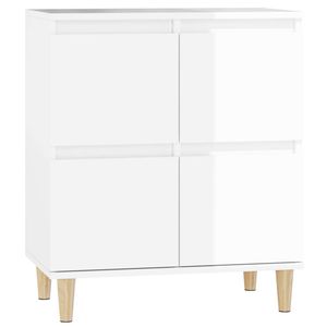 The Living Store Dressoir Classic - Hoogglans wit - 60 x 35 x 70 cm