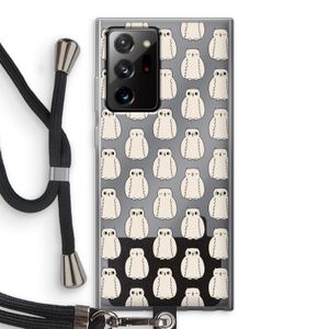 Uilen: Samsung Galaxy Note 20 Ultra / Note 20 Ultra 5G Transparant Hoesje met koord