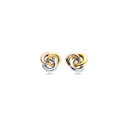 14k Tricolor Gouden Oorknoppen - 7 mm