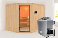 Karibu | Malin Sauna | Helderglas Deur | Kachel 9 kW Externe Bediening - thumbnail