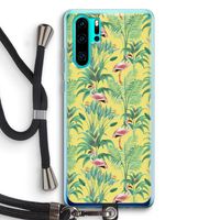 Flamingo party: Huawei P30 Pro Transparant Hoesje met koord