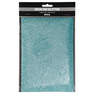 Creativ Company Opstrijkfolie glitter lichtblauw, a5