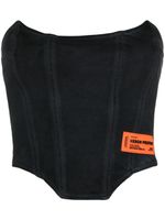 Heron Preston logo-patch strapless corset top - Noir - thumbnail