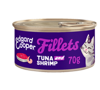 Edgard & Cooper graanvrij tonijn- en garnaalfilets kat natvoer blikje 70 gr