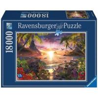 Puzzel van 18000 stukjes - Paradijs bij zonsondergang - Ravensburger