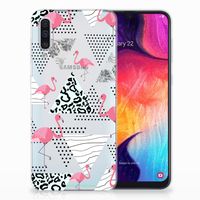 Samsung Galaxy A50 TPU Hoesje Flamingo Triangle - thumbnail