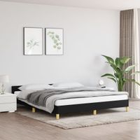 Bedframe met hoofdeinde stof zwart 160x200 cm - thumbnail