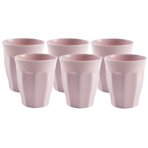 Onbreekbare Picardi drinkglazen - 6x stuks - kunststof - lichtroze - 250 ml - camping/outdoor/kinder