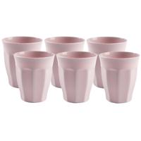 Onbreekbare Picardi drinkglazen - 6x stuks - kunststof - lichtroze - 250 ml - camping/outdoor/kinder