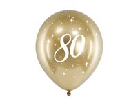 Glossy Ballonnen 80 goud (6st)