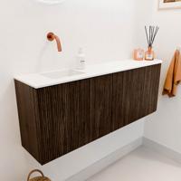 Toiletmeubel Mondiaz Joya | 111.6 cm | Meubelkleur Walnut | Faye wastafel Talc Links | Zonder kraangat(en) Toiletmeubel Mondiaz Joya | 111.6 cm | Meubelkleur Walnut | Faye wastafel Talc Links | Zonder kraangat(en)