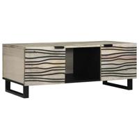 Salontafel Wit, Zwart 100 x 54 x 40 cm massief mangohout