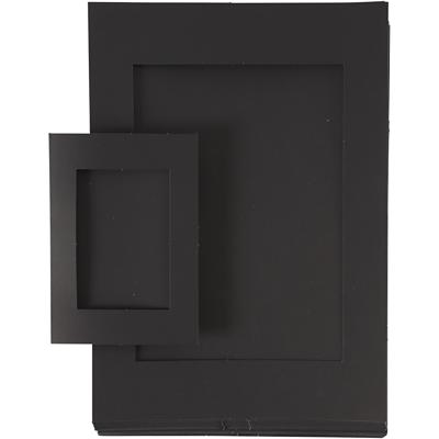 Creativ Company Passepartout lijsten, afm a4+a6, 180 gr, zwart, 2x60 stuk/ 1 doos